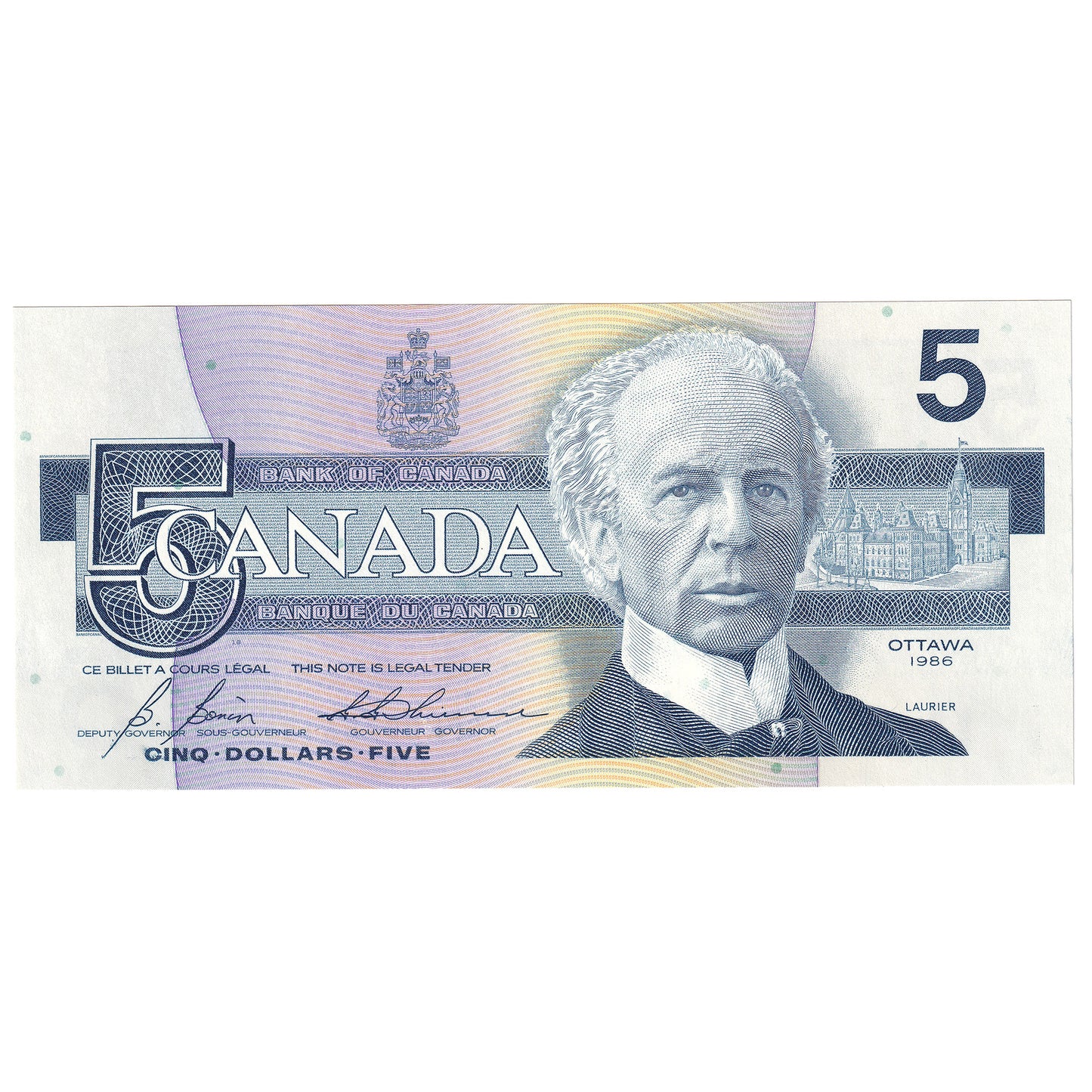 BC-56c 1986 Canada $5 Bonin-Thiessen, GPW, UNC