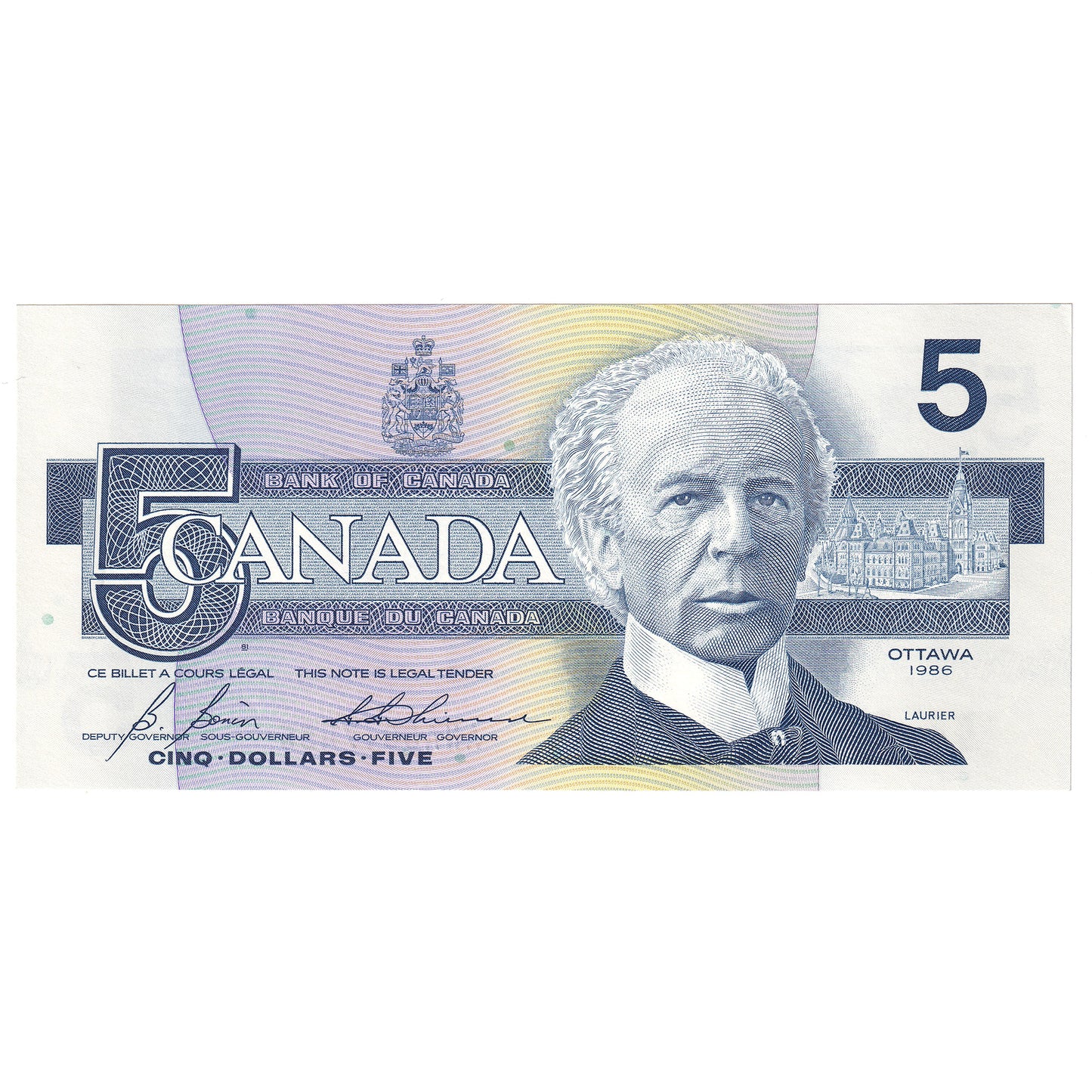 BC-56c-i 1986 Canada $5 Bonin-Thiessen, ANA, CUNC