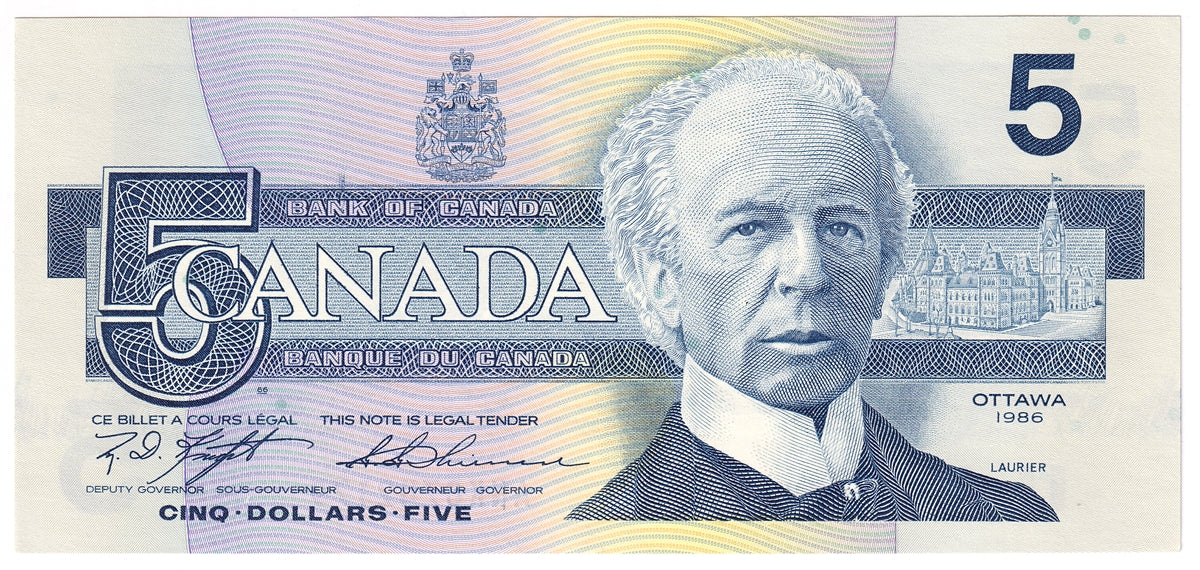 BC-56d 1986 Canada $5 Knight-Thiessen, ANK, CUNC