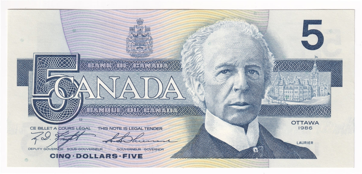 BC-56d 1986 Canada $5 Knight-Thiessen, ANP, CUNC