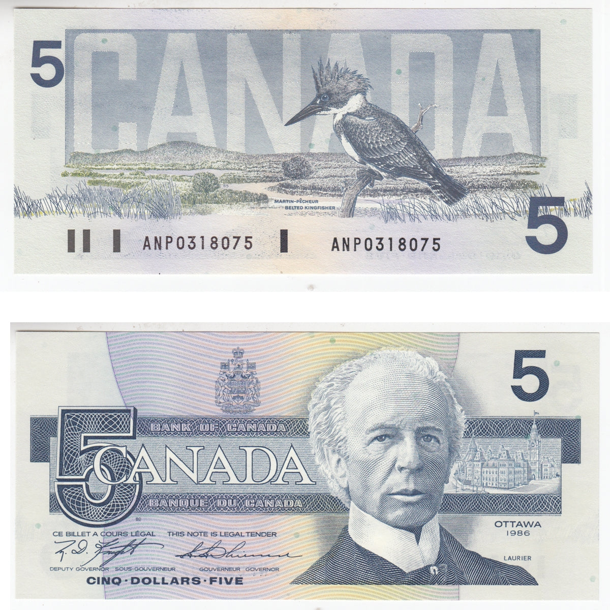 BC-56d 1986 Canada $5 Knight-Thiessen, ANP, Uncirculated (MS60)