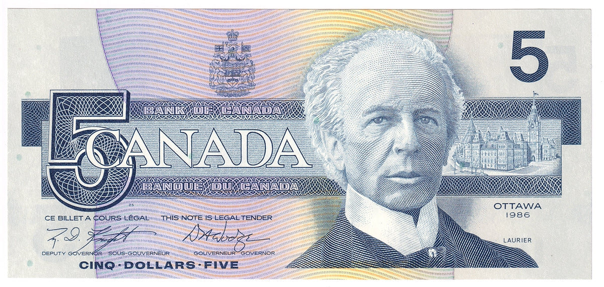 BC-56e 1986 Canada $5 Knight-Dodge, HNA, CUNC