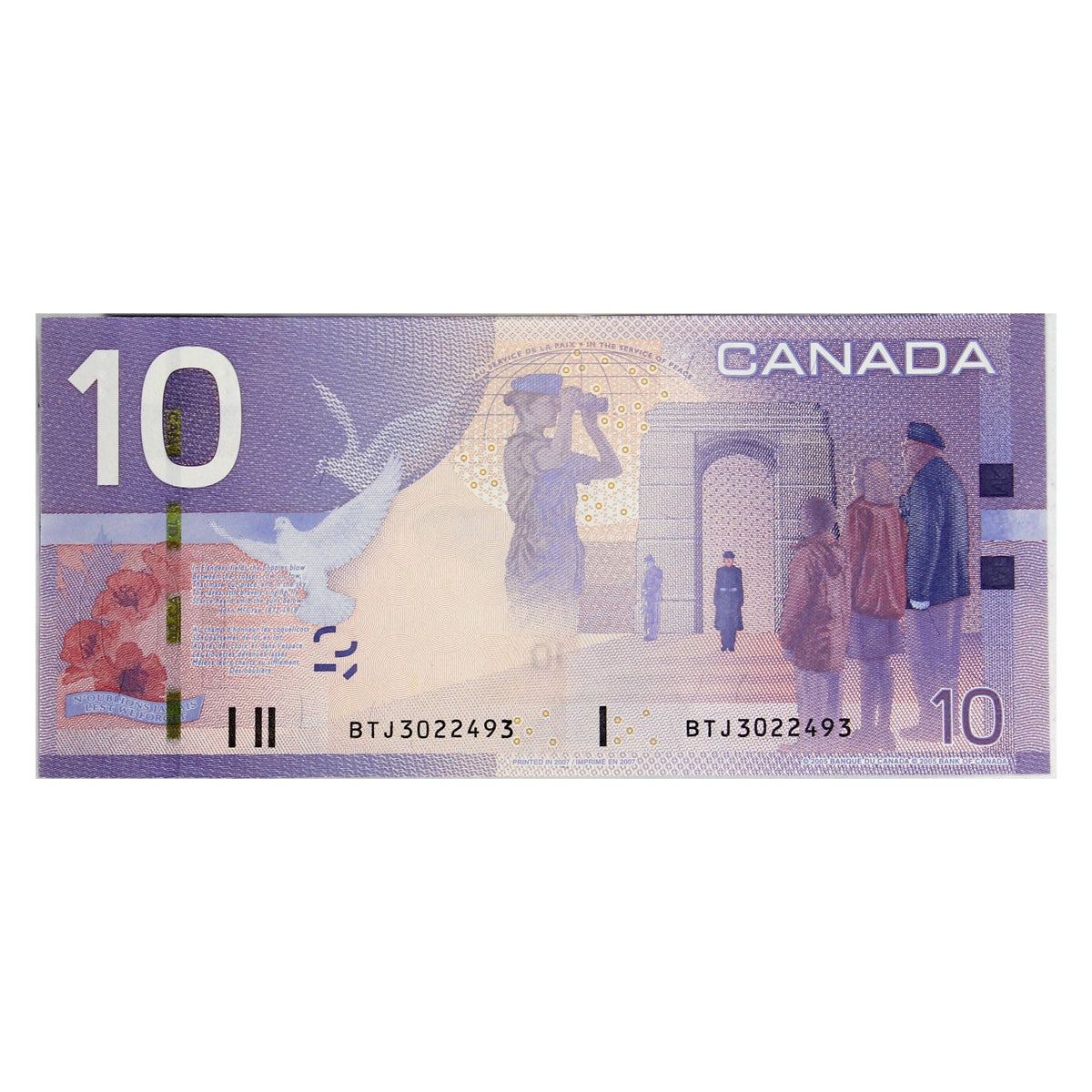 BC-68a 2007 Canada $10 Jenkins-Dodge, BTJ, UNC