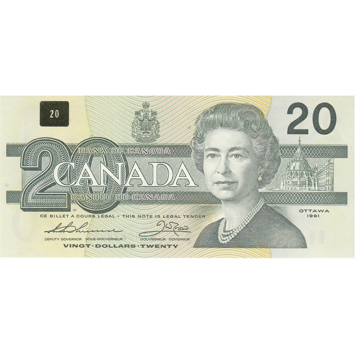 BC-58a-ii 1991 Canada $20 Thiessen-Crow, AIH, CUNC