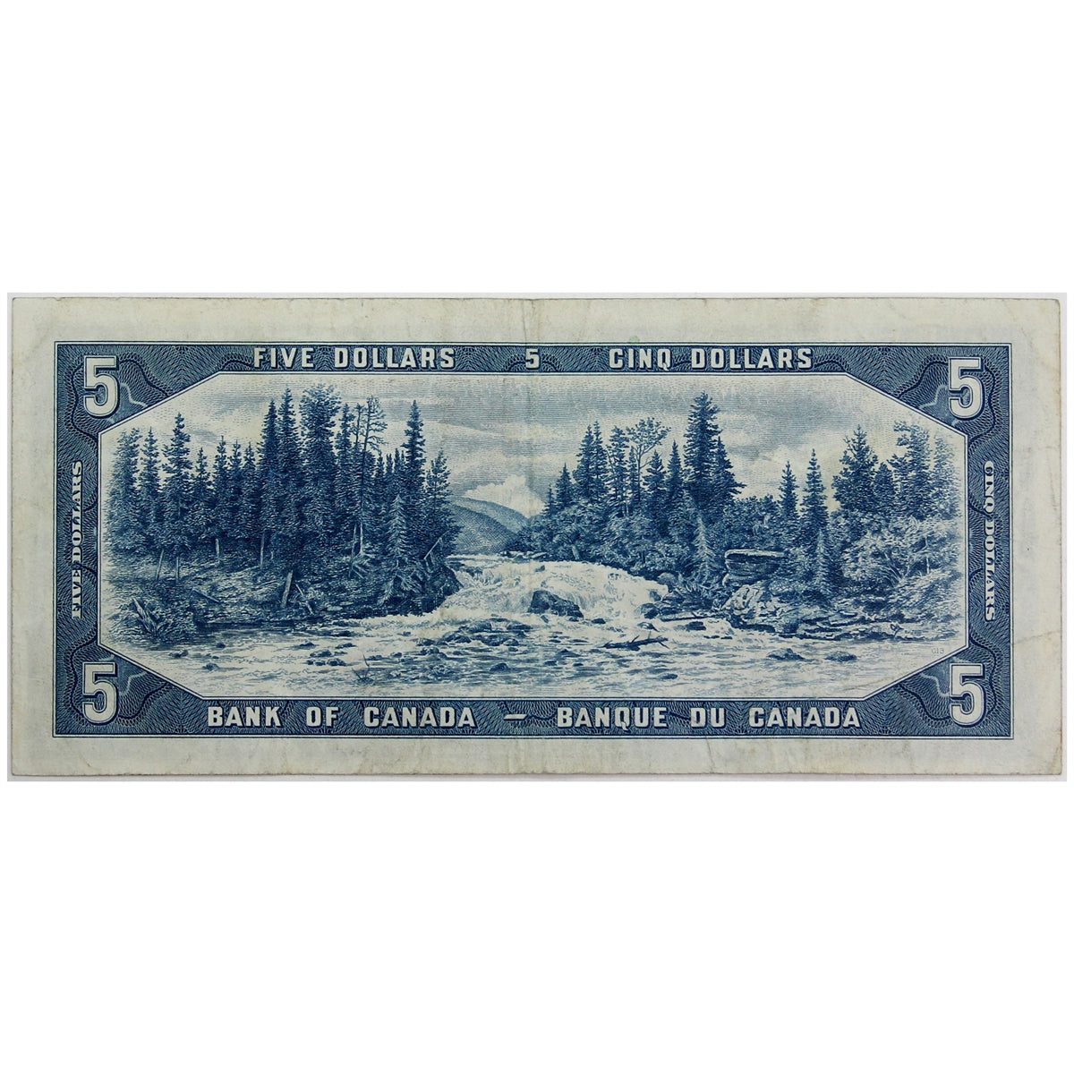 BC-39b 1954 Canada $5 Beattie-Rasminsky, B/S, F-VF (F15)