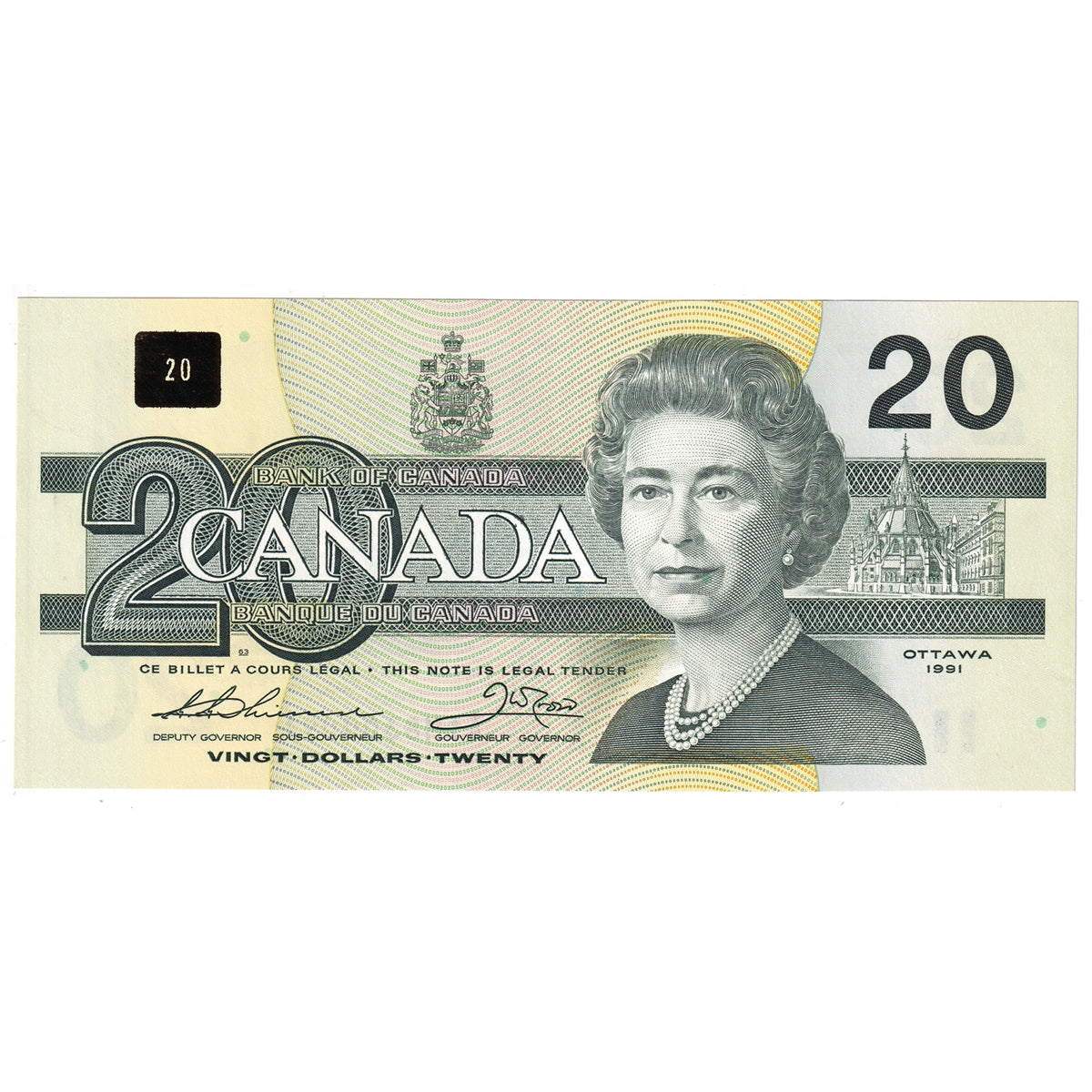 BC-58a-ii 1991 Canada $20 Thiessen-Crow, AIM, UNC