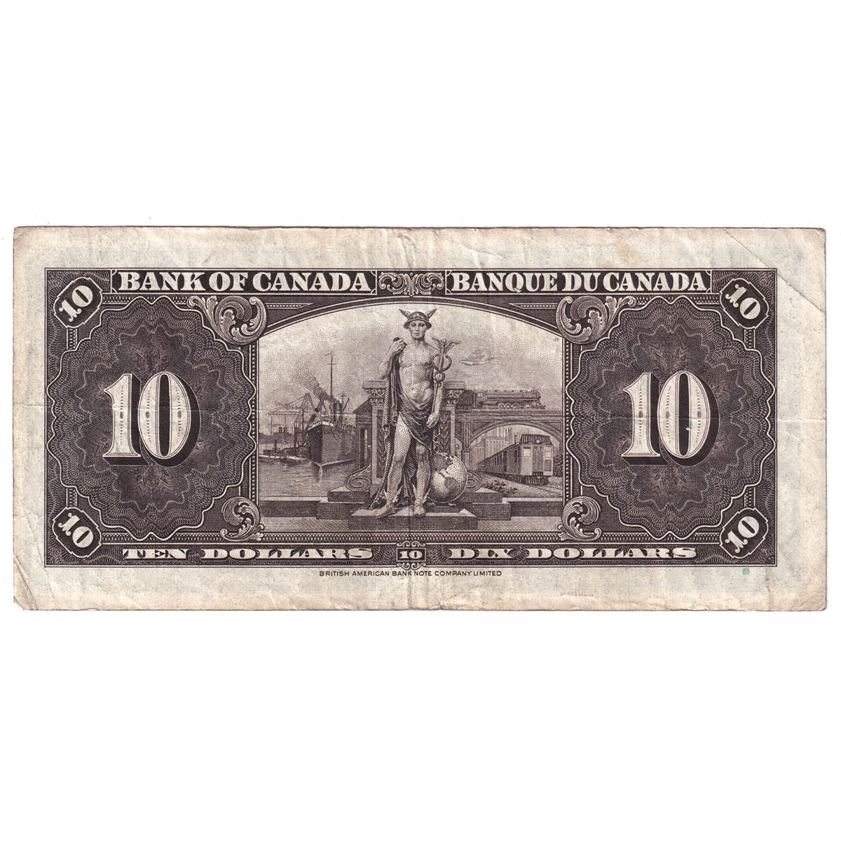 BC-24c 1937 Canada $10 Coyne-Towers, M/T, F-VF