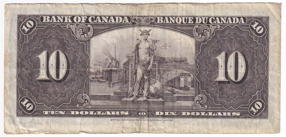 BC-24c 1937 Canada $10 Coyne-Towers, E/T, Circ