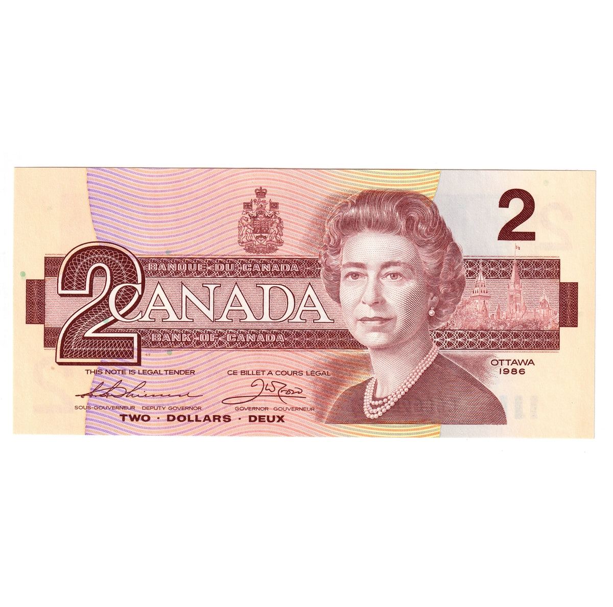 BC-55b-i 1986 Canada $2 Thiessen-Crow, EGC, Choice Uncirculated (CUNC63)