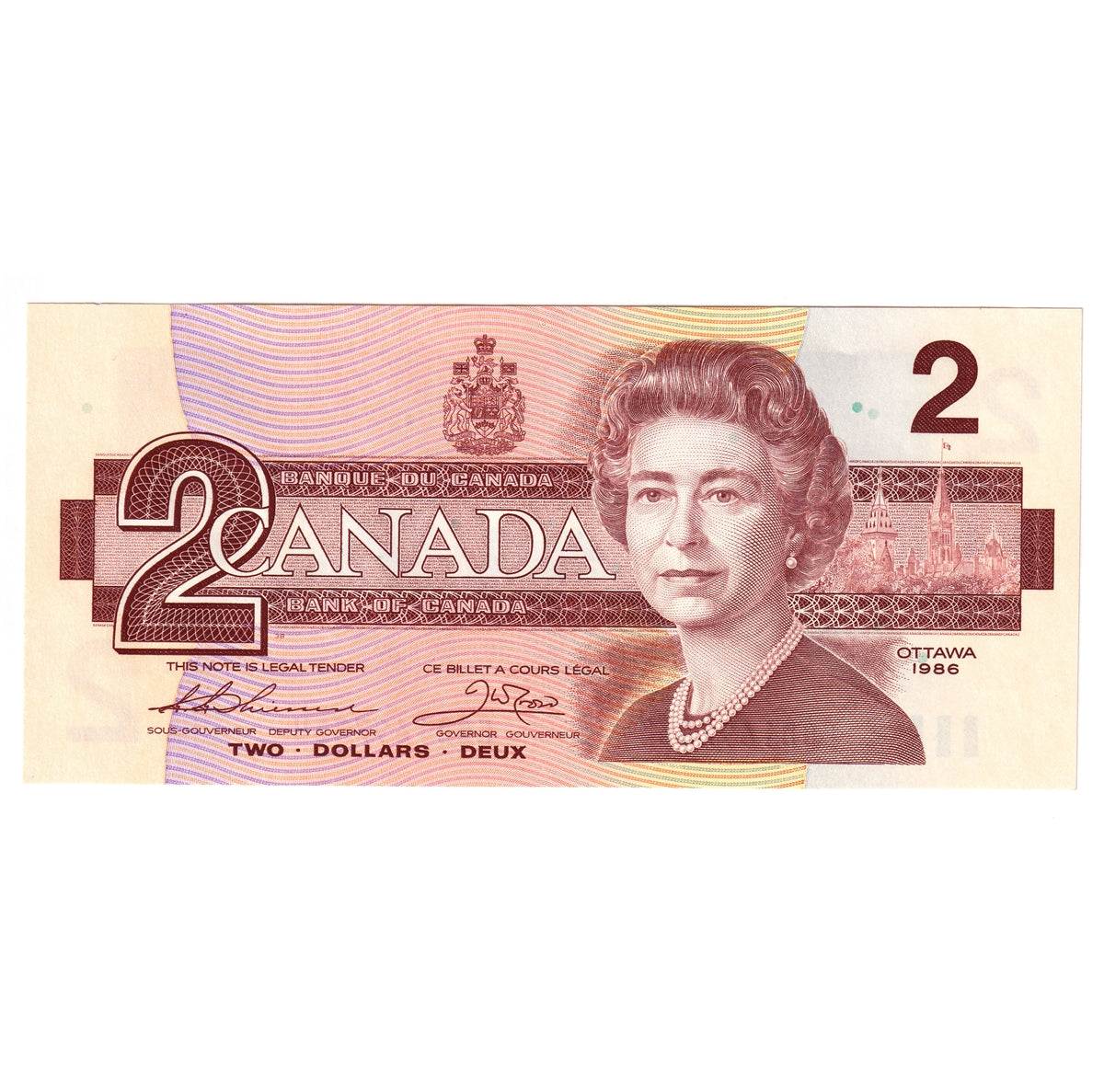 BC-55b-i 1986 Canada $2 Thiessen-Crow, EGD, Uncirculated (MS60)