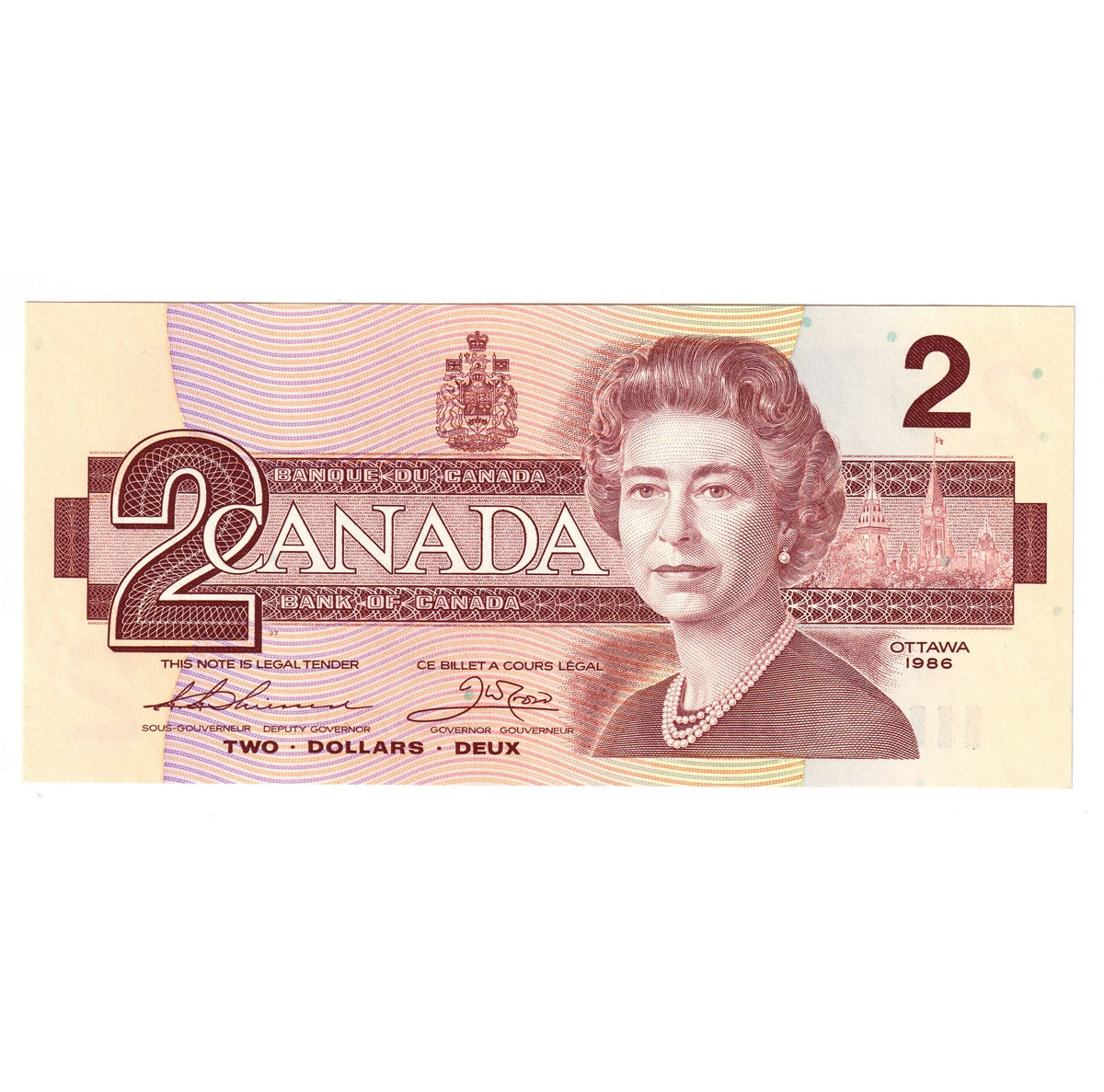 BC-55b-i 1986 Canada $2 Thiessen-Crow, EBA, Choice Uncirculated (CUNC63)