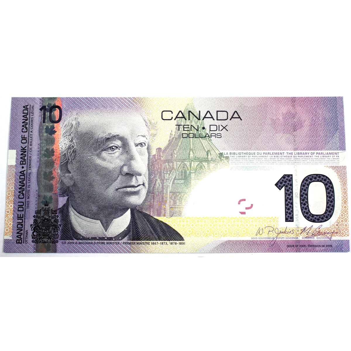 BC-68bA 2008 Canada $10 Jenkins-Carney, BTW (2.085M-2.105M), Choice Uncirculated (CUNC63)