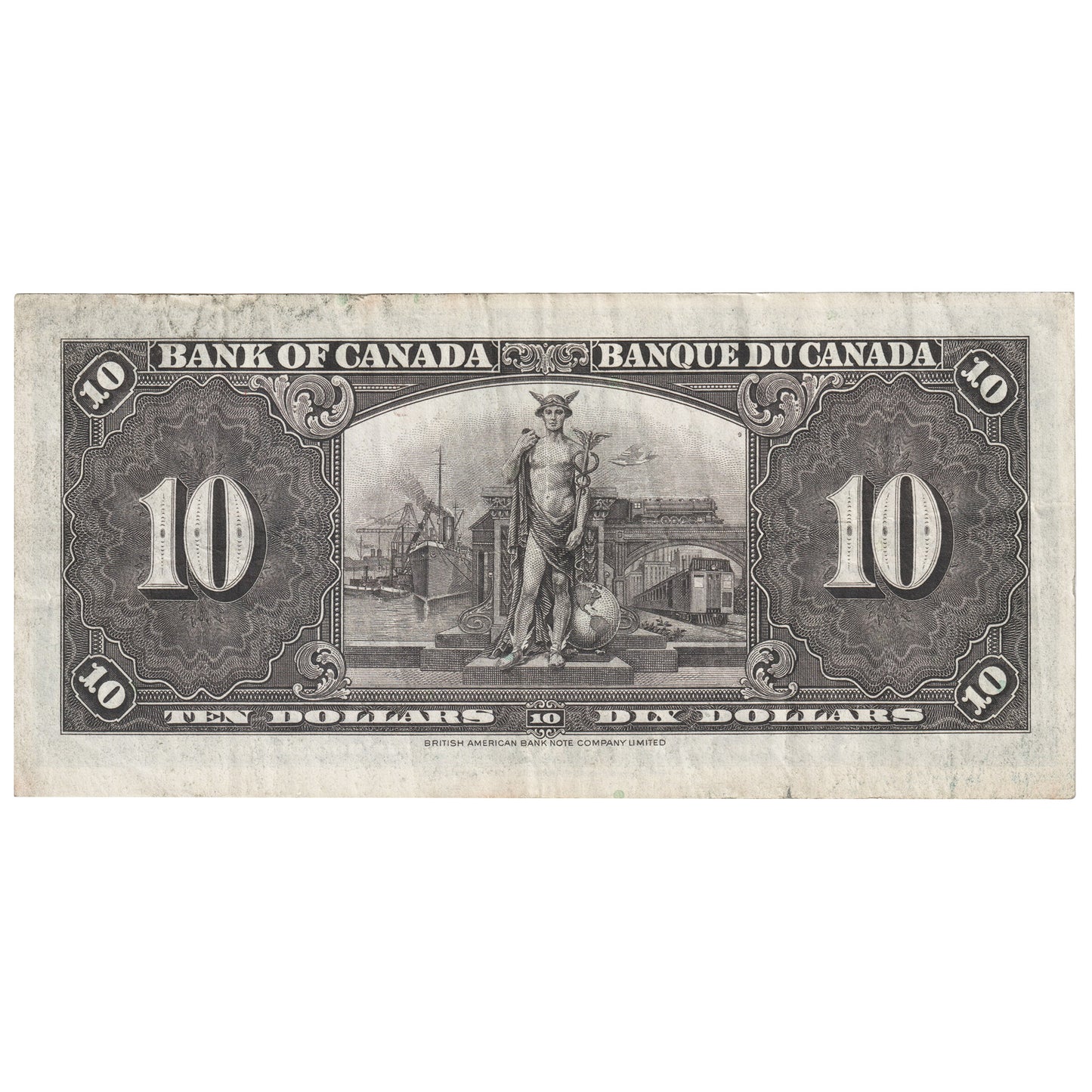 BC-24b 1937 Canada $10 Gordon-Towers, X/D, VF