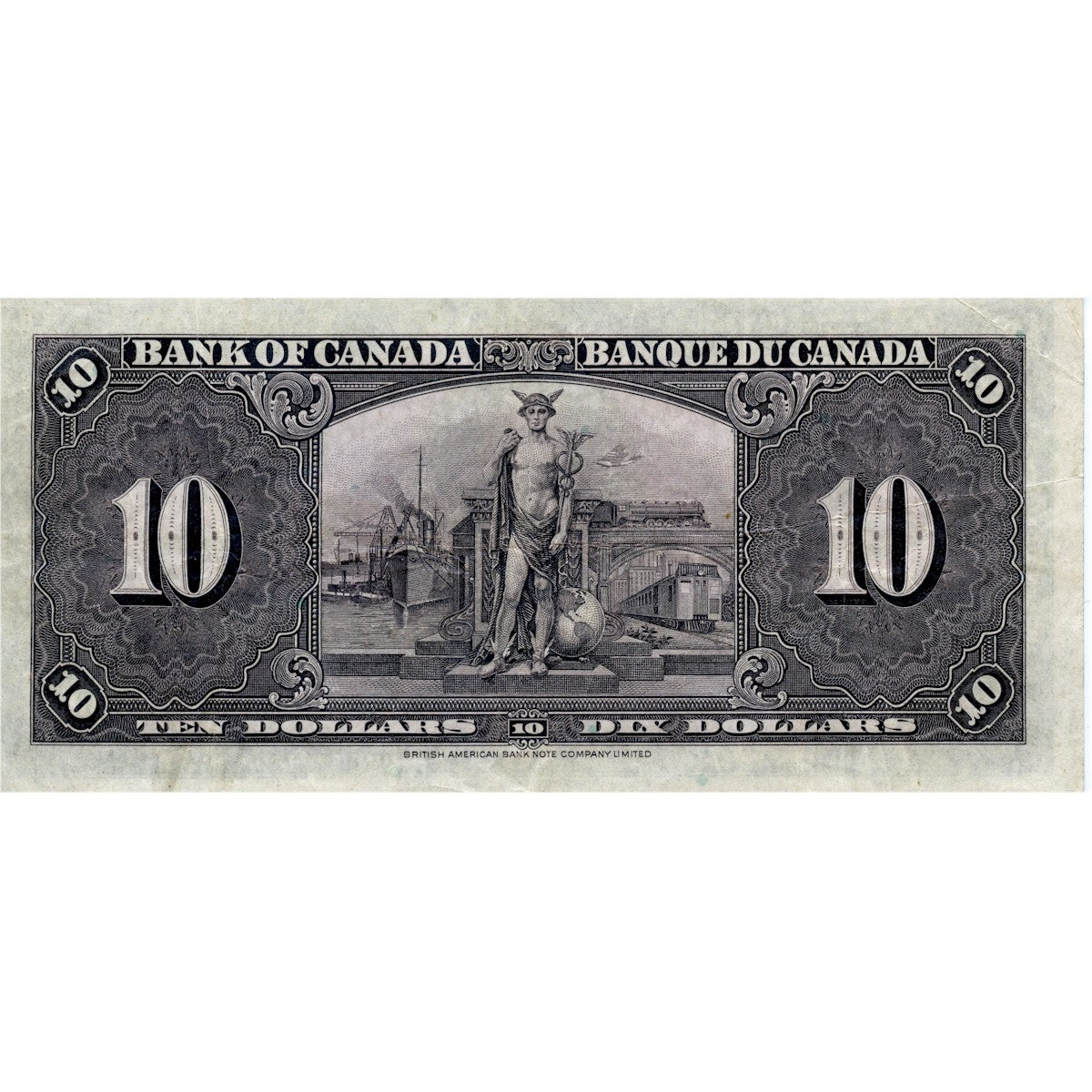 BC-24b 1937 Canada $10 Gordon-Towers, C/D, Very Fine (VF20)