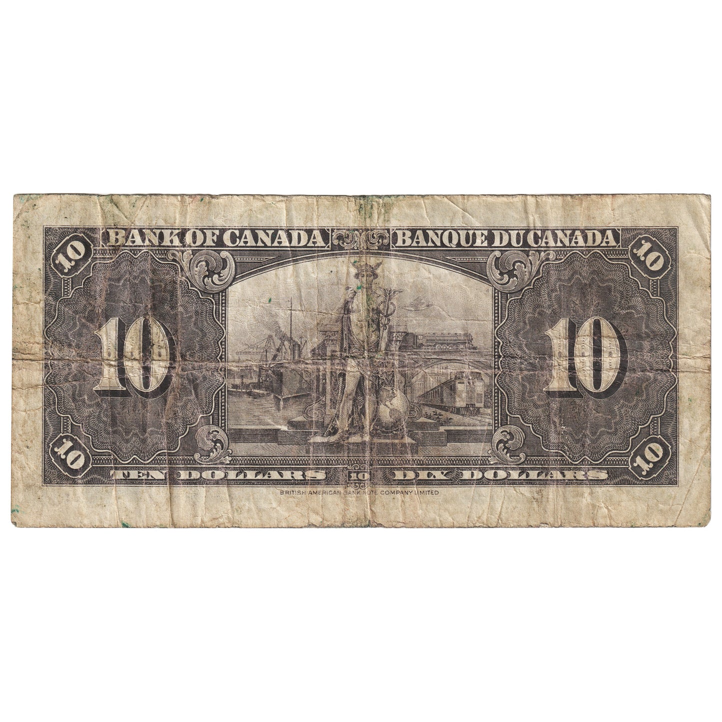 BC-24b 1937 Canada $10 Gordon-Towers, N/D, Circ