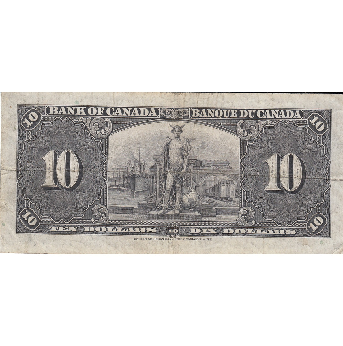BC-24b 1937 Canada $10 Gordon-Towers, S/D, F