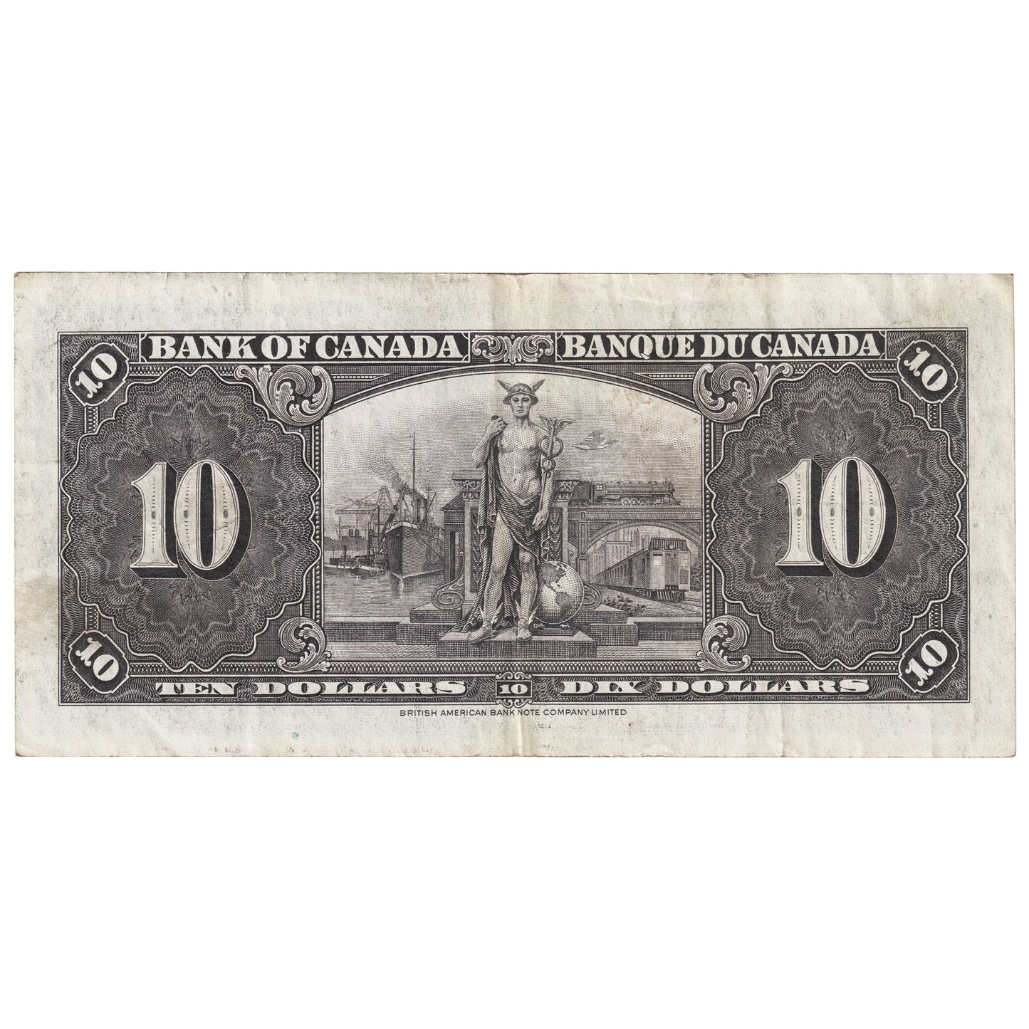 BC-24b 1937 Canada $10 Gordon-Towers, U/D, VF-EF