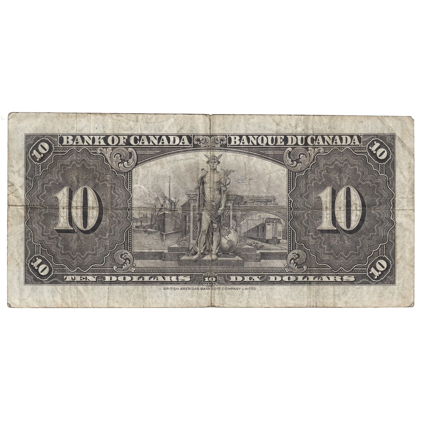 BC-24b 1937 Canada $10 Gordon-Towers, W/D, F