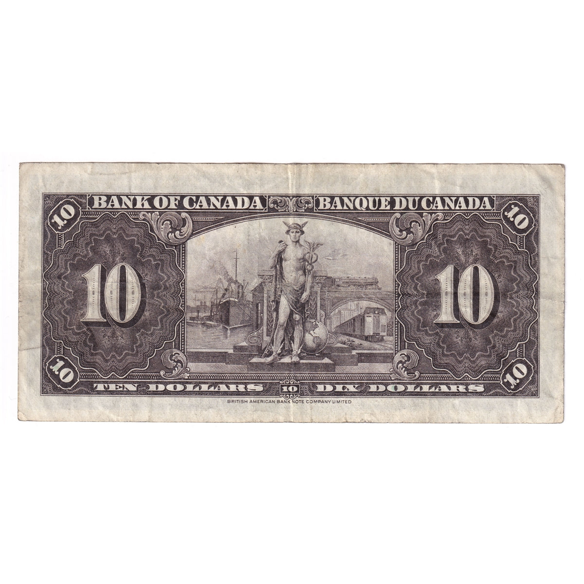 BC-24c 1937 Canada $10 Coyne-Towers, B/T, F-VF