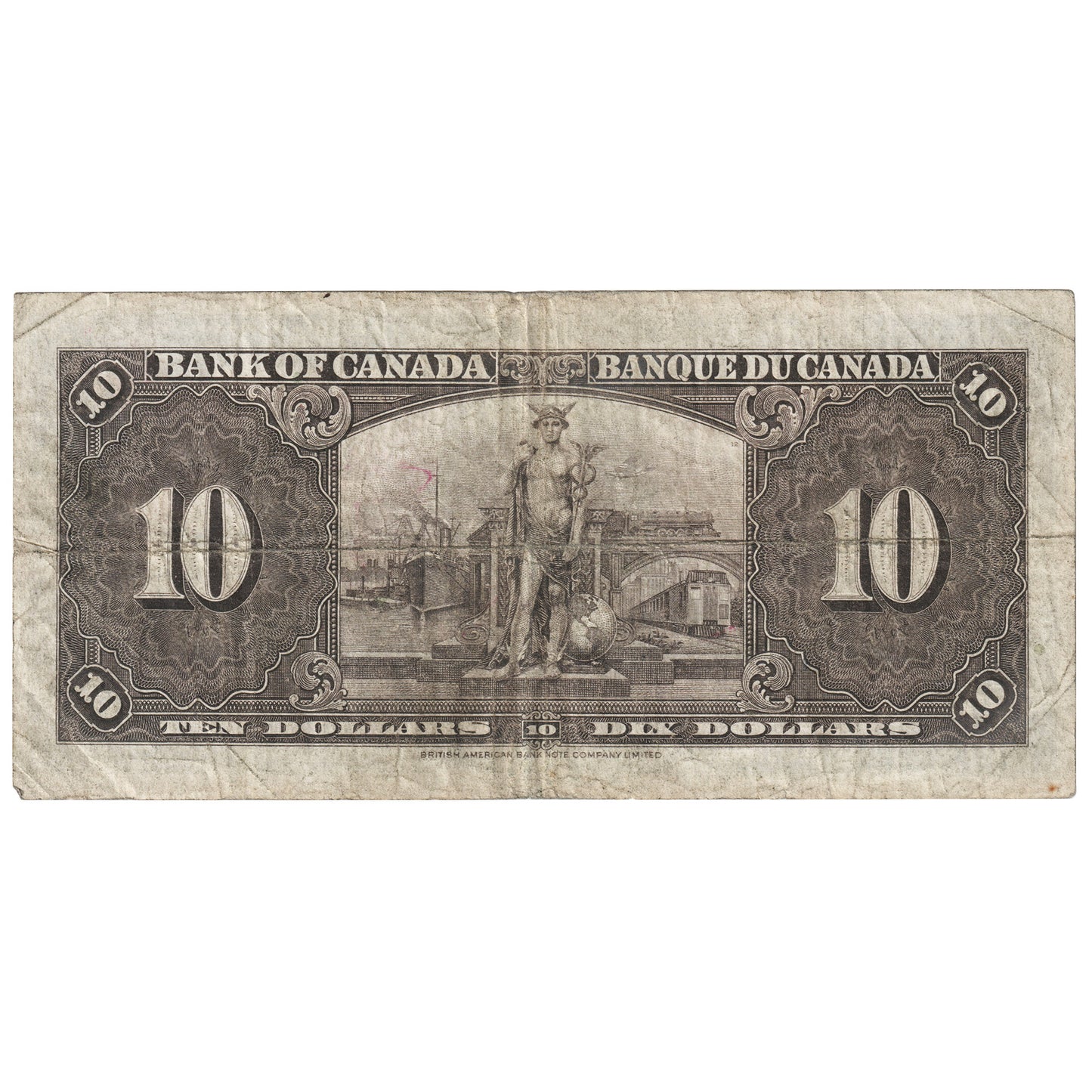 BC-24c 1937 Canada $10 Coyne-Towers, D/T, VG-F