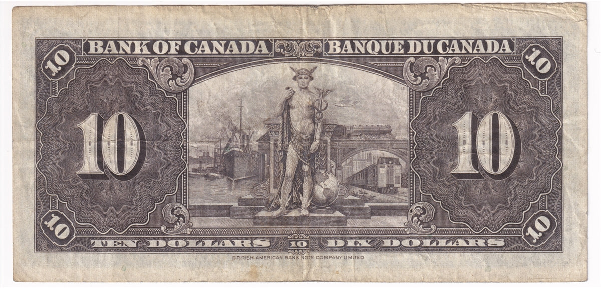 BC-24c 1937 Canada $10 Coyne-Towers, H/T, F