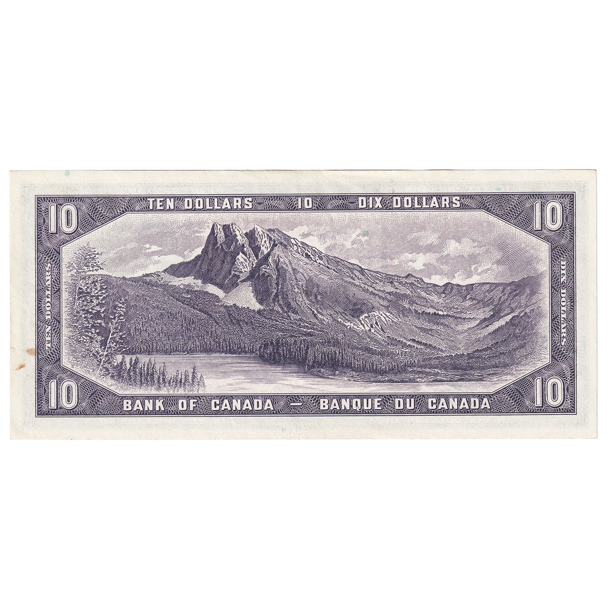 BC-32a 1954 Canada $10 Coyne-Towers, Devil's Face, B/D, Almost Uncirculated (AU50)