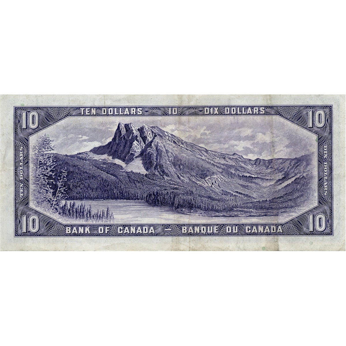 BC-32a 1954 Canada $10 Coyne-Towers, Devil's Face, E/D, VF