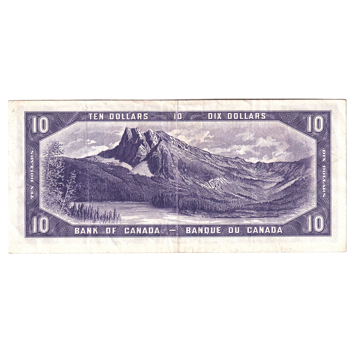 BC-32b 1954 Canada $10 Beattie-Coyne, Devil's Face, G/D, VF