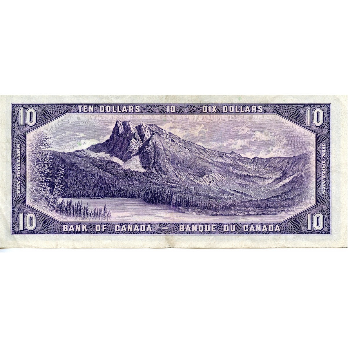 BC-32b 1954 Canada $10 Beattie-Coyne, Devil's Face, I/D, VF