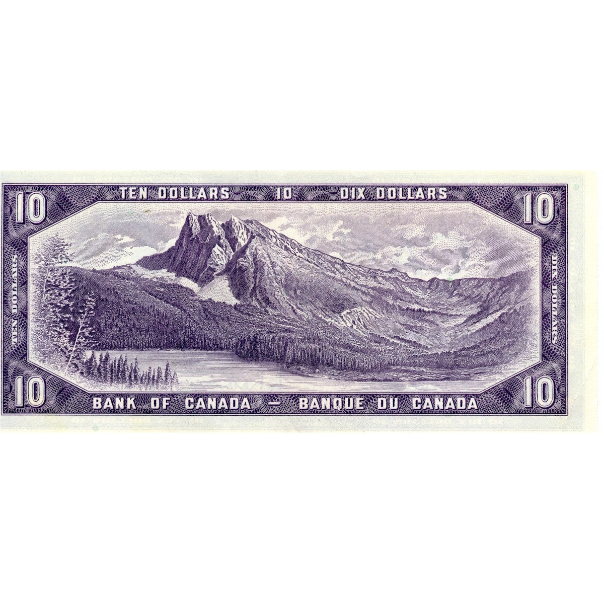 BC-40b 1954 Canada $10 Beattie-Rasminsky, G/T, Almost Uncirculated (AU50)