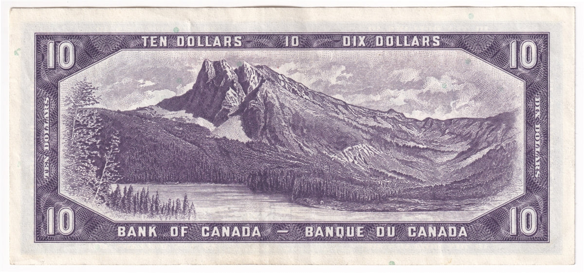 BC-40b 1954 Canada $10 Beattie-Rasminsky, G/T, VF-EF