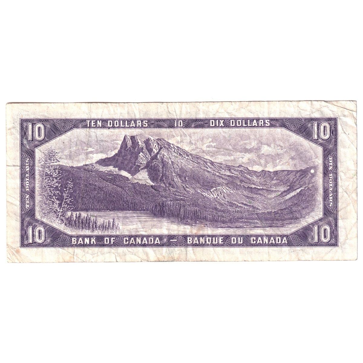 BC-40b 1954 Canada $10 Beattie-Rasminsky, O/T, Very Fine (VF20)