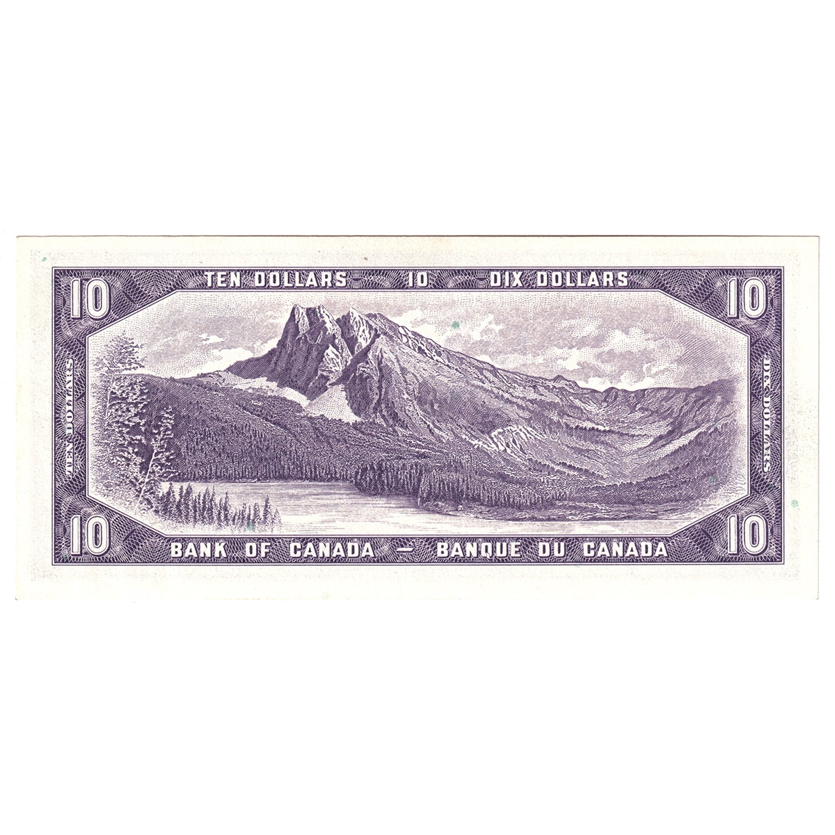 BC-40b 1954 Canada $10 Beattie-Rasminsky, U/T, Almost Uncirculated (AU50)