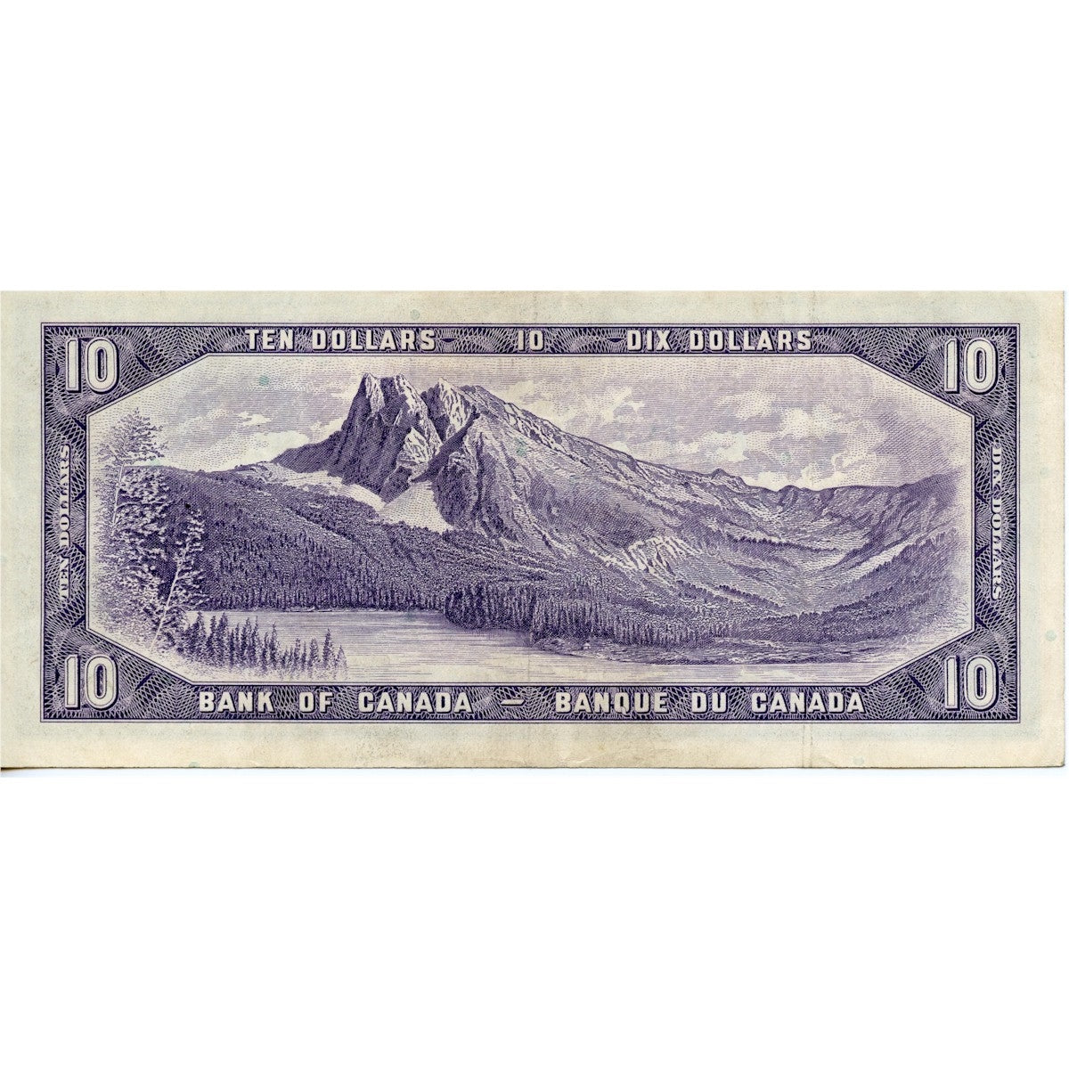 BC-40b 1954 Canada $10 Beattie-Rasminsky, U/T, Very Fine (VF20)