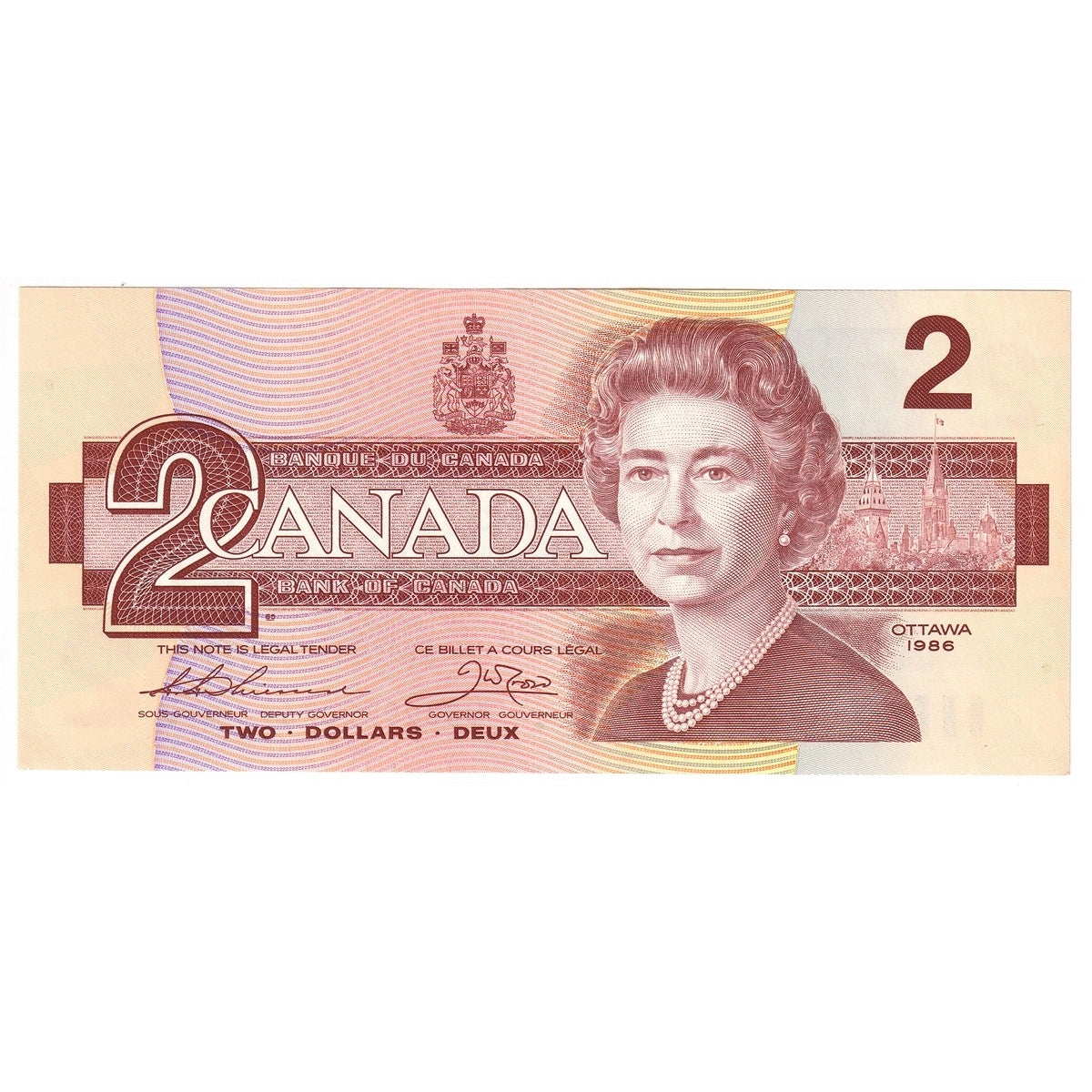 BC-55b 1986 Canada $2 Thiessen-Crow, BBG, Uncirculated (MS60)