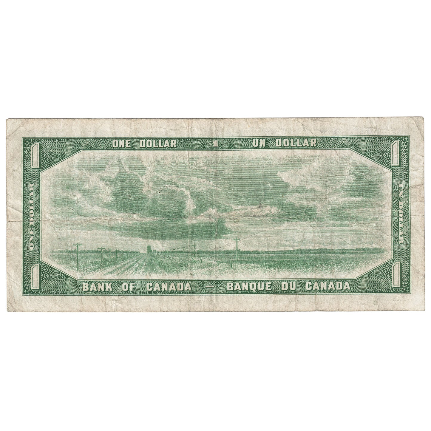 BC-29b 1954 Canada $1 Beattie-Coyne, Devil's Face, L/A, Very Good (VG8)