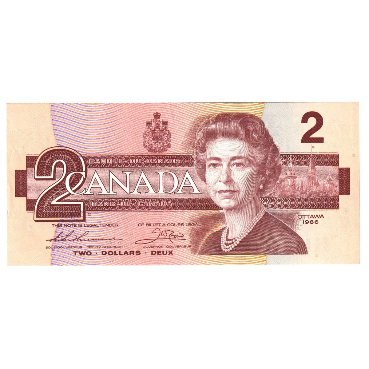 BC-55b 1986 Canada $2 Thiessen-Crow, BBH, AU-UNC (AU55)