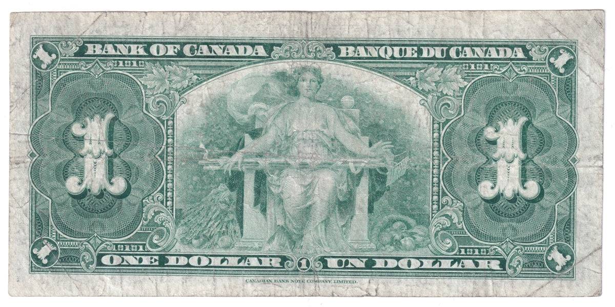 BC-21c 1937 Canada $1 Gordon-Towers, B/M, CIRC