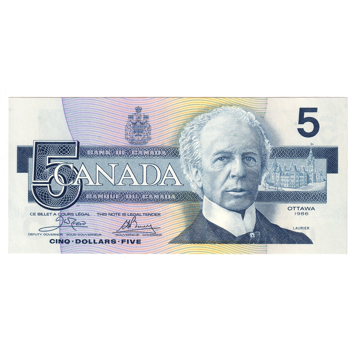 BC-56a 1986 Canada $5 Crow-Bouey, ENR, CUNC
