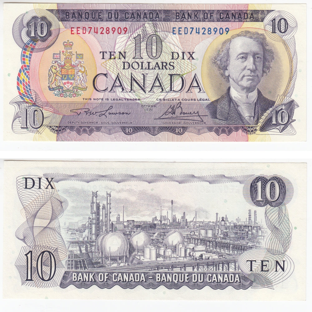 BC-49c-i 1971 Canada $10 Lawson-Bouey, EED, AU-UNC (AU55)