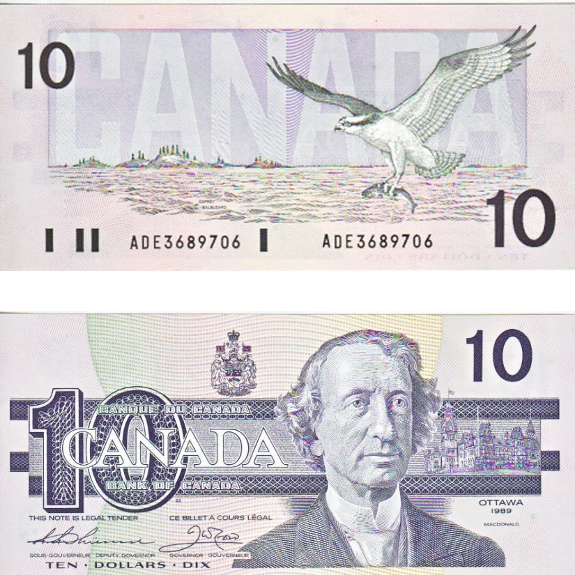BC-57a 1989 Canada $10 Thiessen-Crow, ADE, Choice Uncirculated (CUNC63)