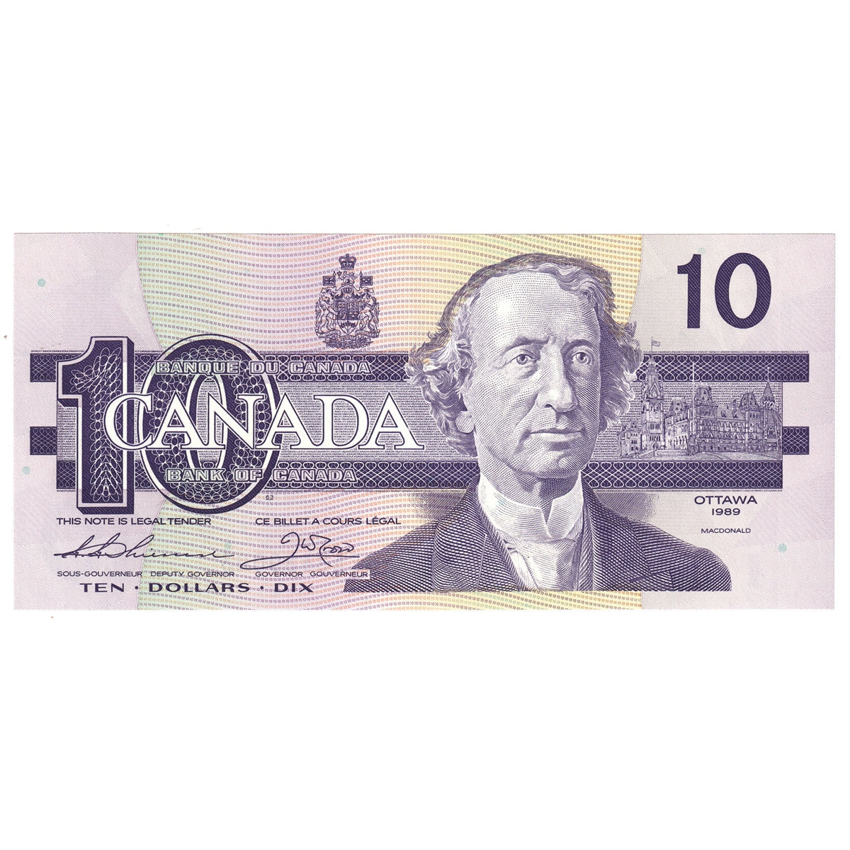 BC-57a 1989 Canada $10 Thiessen-Crow, AEA, CUNC