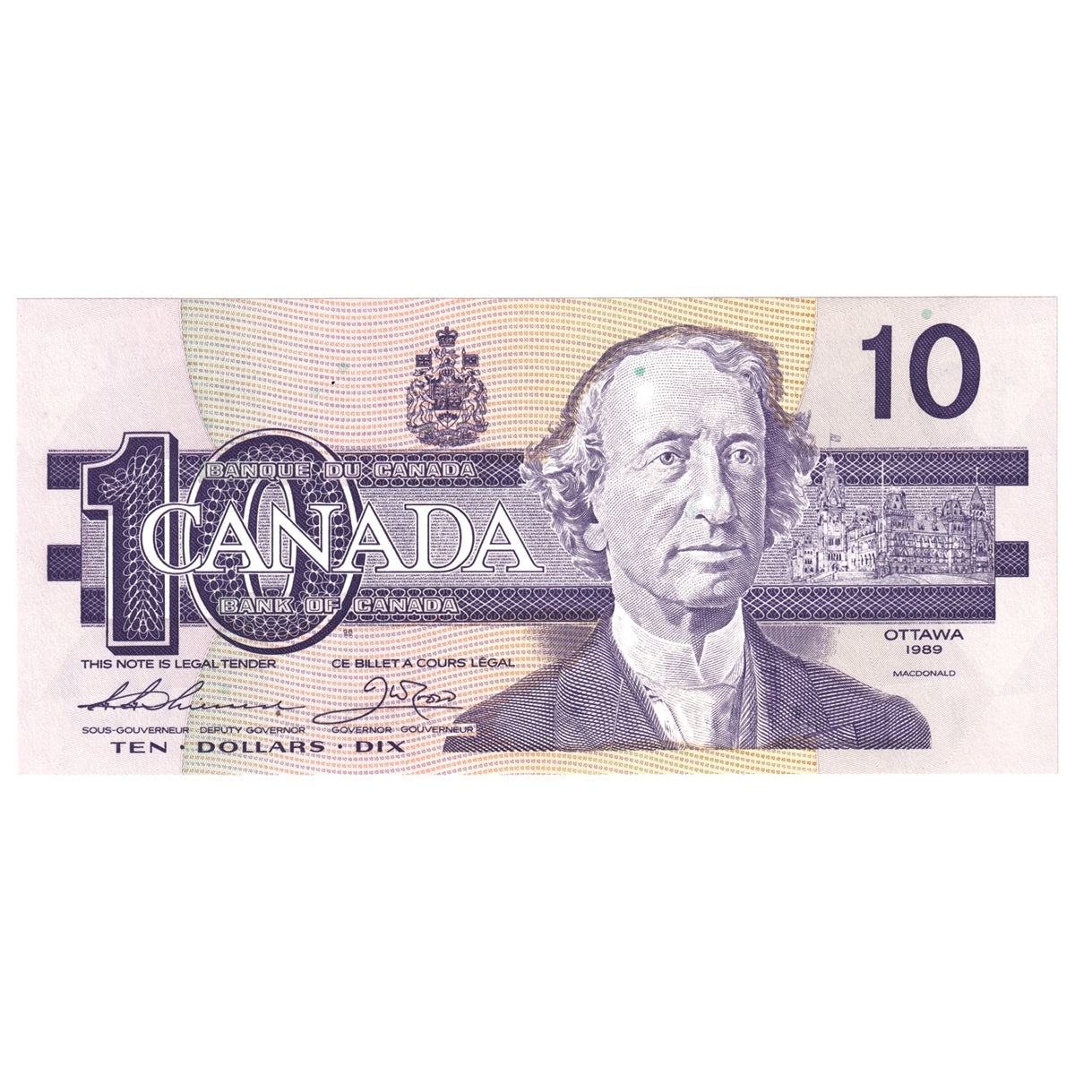 BC-57a 1989 Canada $10 Thiessen-Crow, AEY, Choice Uncirculated (CUNC63)