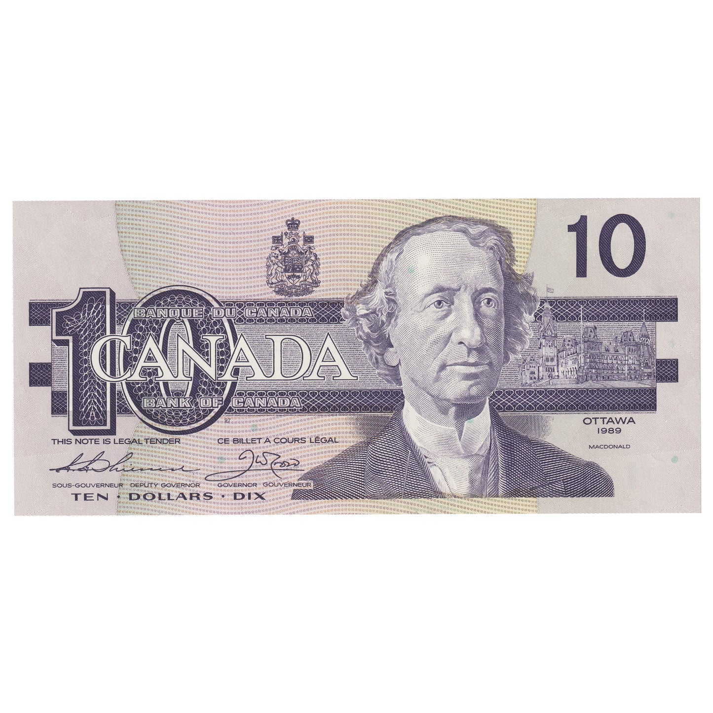 BC-57a 1989 Canada $10 Thiessen-Crow, ATA, UNC