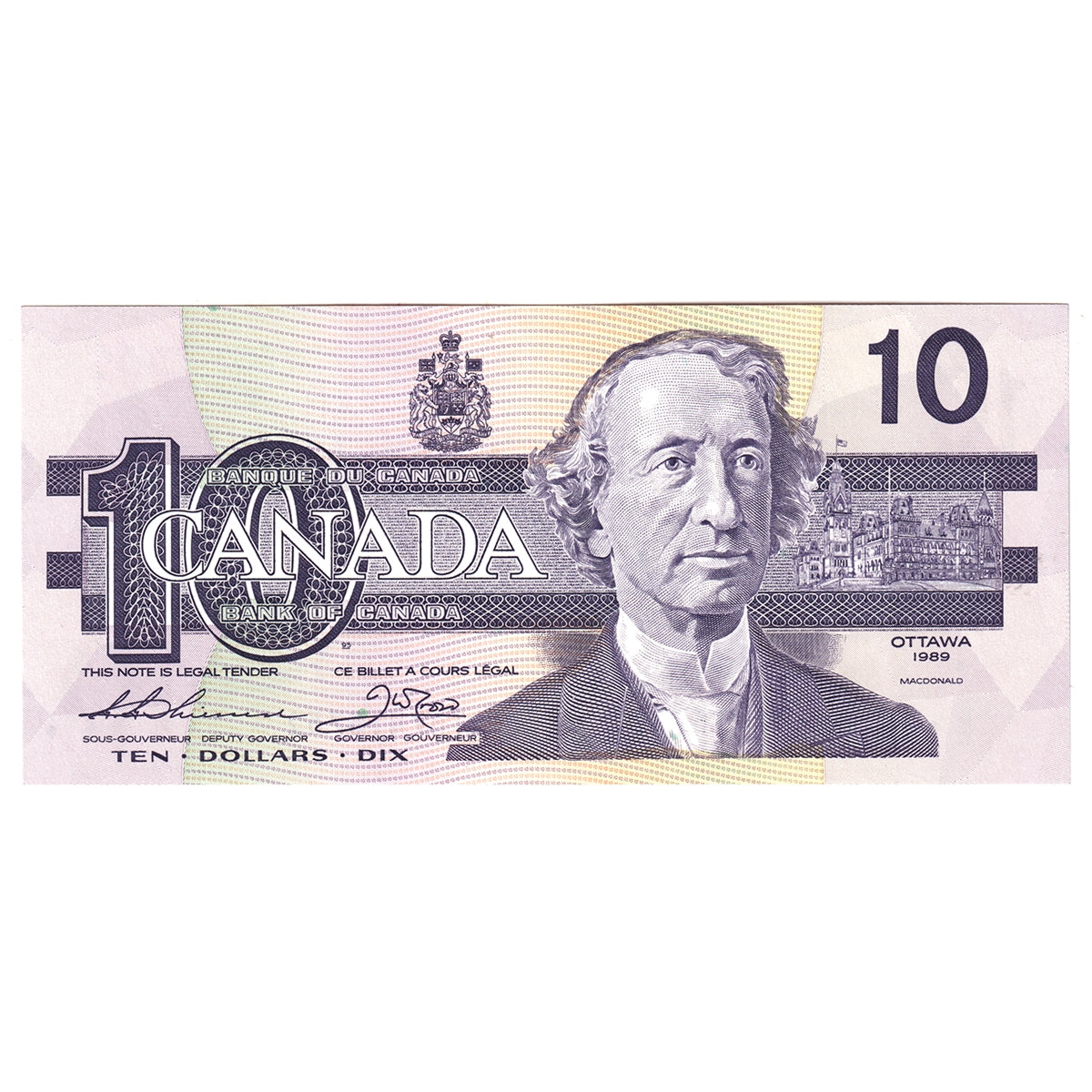 BC-57a 1989 Canada $10 Thiessen-Crow, ATR, UNC