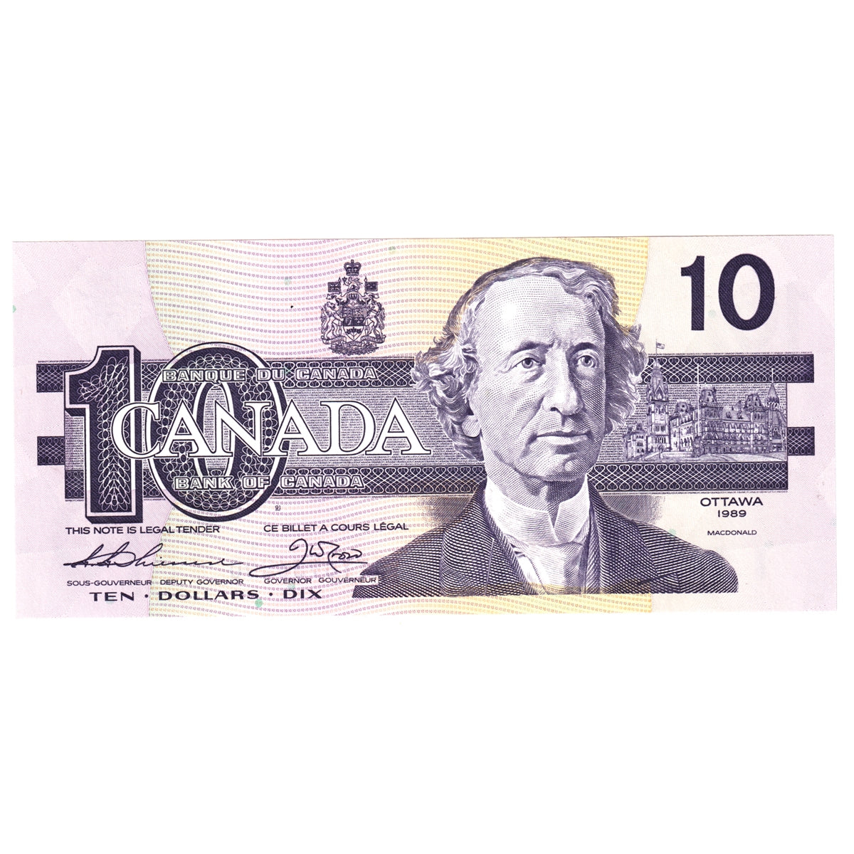 BC-57a 1989 Canada $10 Thiessen-Crow, ATY, CUNC