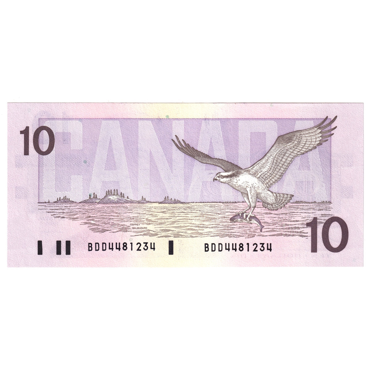 BC-57a 1989 Canada $10 Thiessen-Crow, BDD, AU-UNC