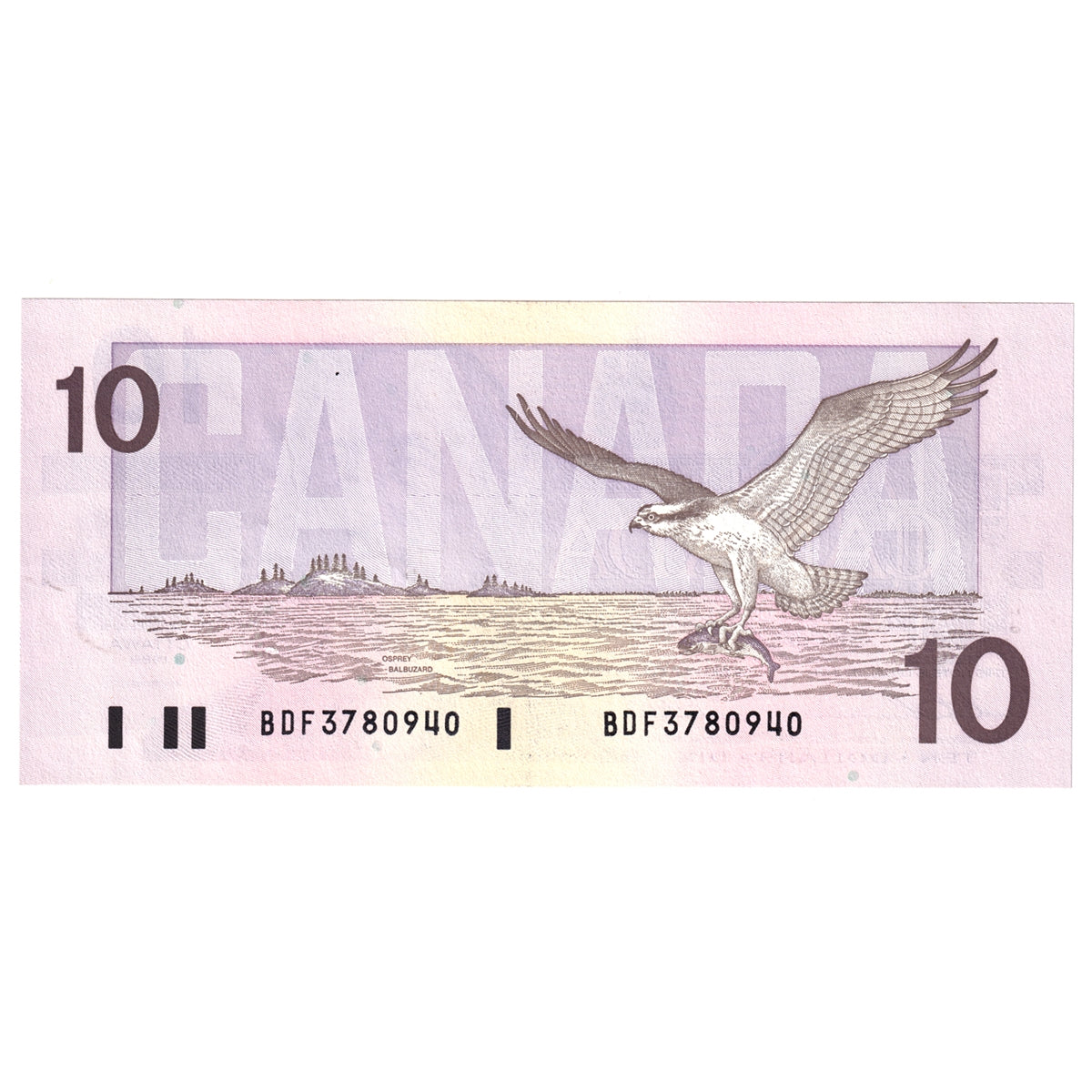 BC-57a 1989 Canada $10 Thiessen-Crow, BDF, AU-UNC