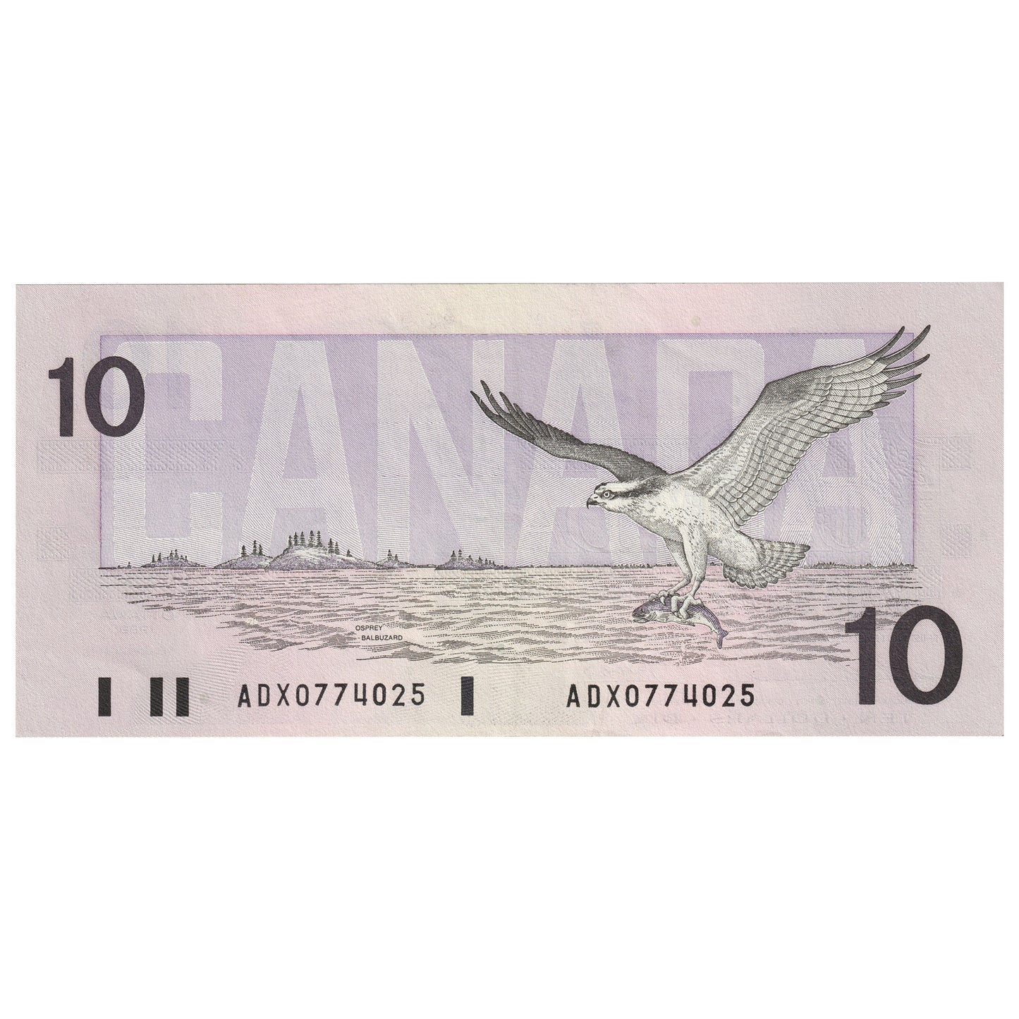 BC-57aA 1989 Canada $10 Thiessen-Crow, ADX, AU