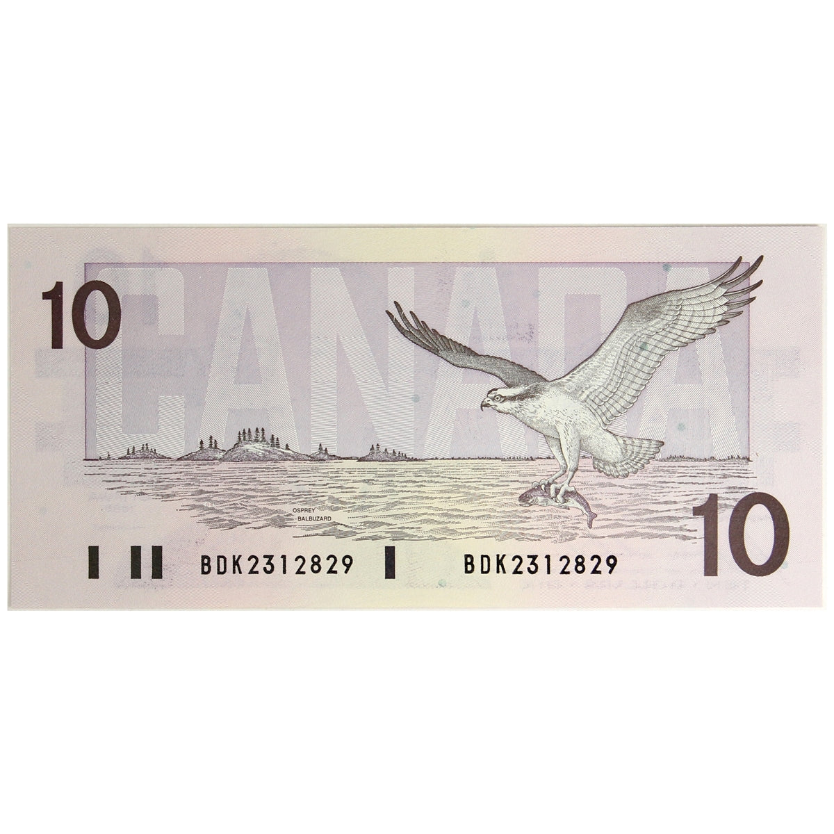 BC-57b 1989 Canada $10 Bonin-Thiessen, BDK, CUNC